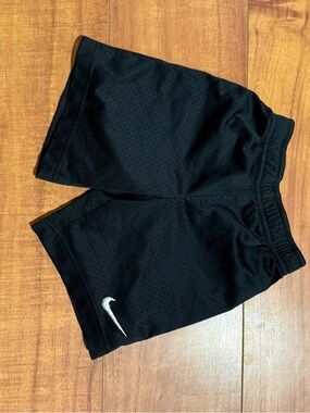 Nike Black Athletic Mesh Shorts with White Swoosh